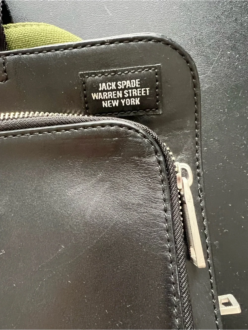 Jack Spade Leather and Camo Canvas Briefcase